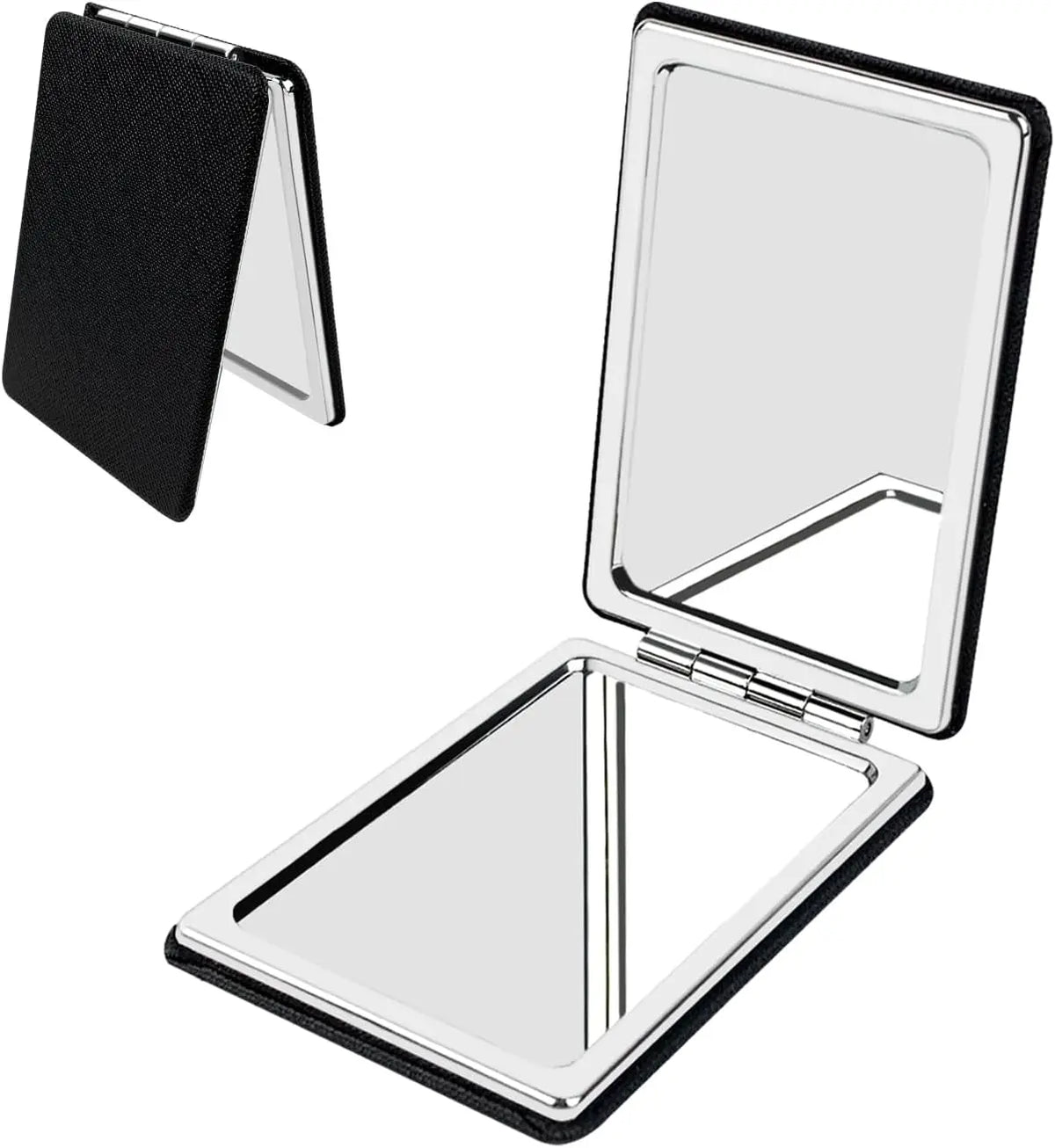 Desktop Makeup Mirror Solid Color Pu Leather Simple