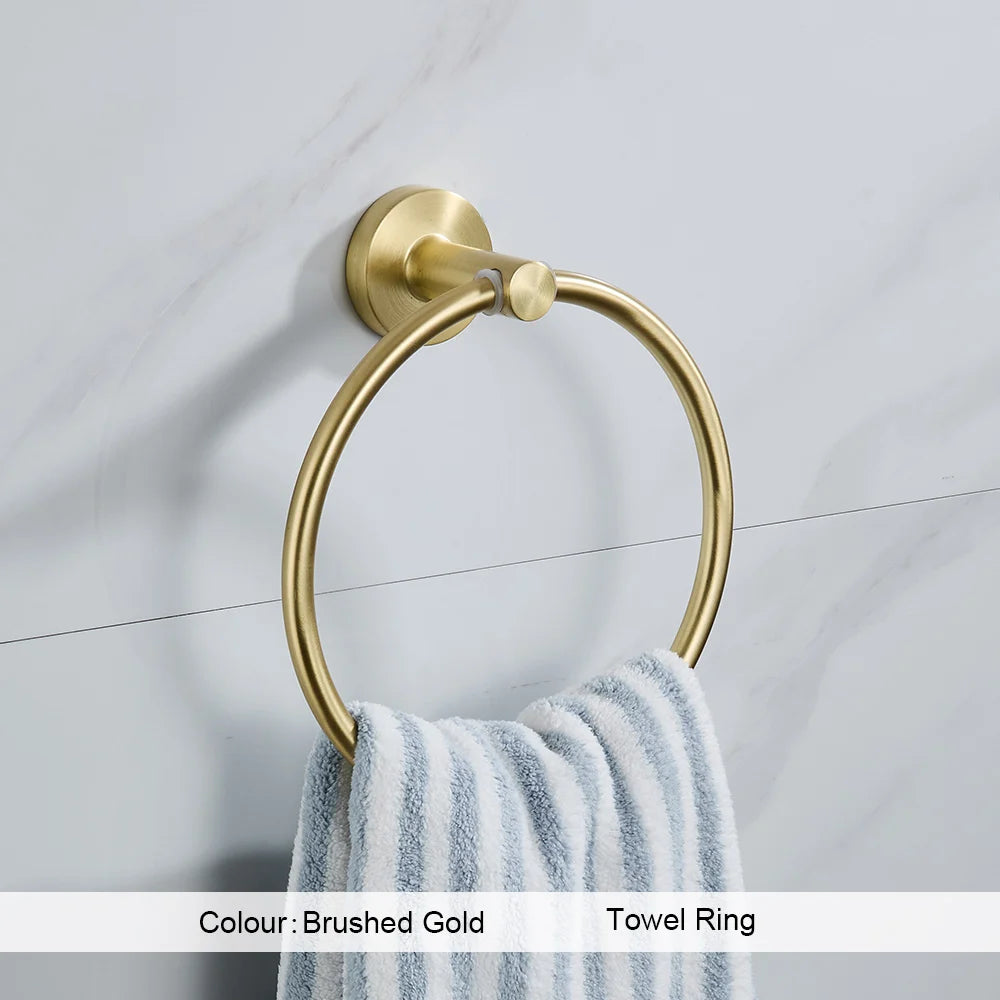Brushed Gold Wall Mount Shelf Toilet Bath Hardware