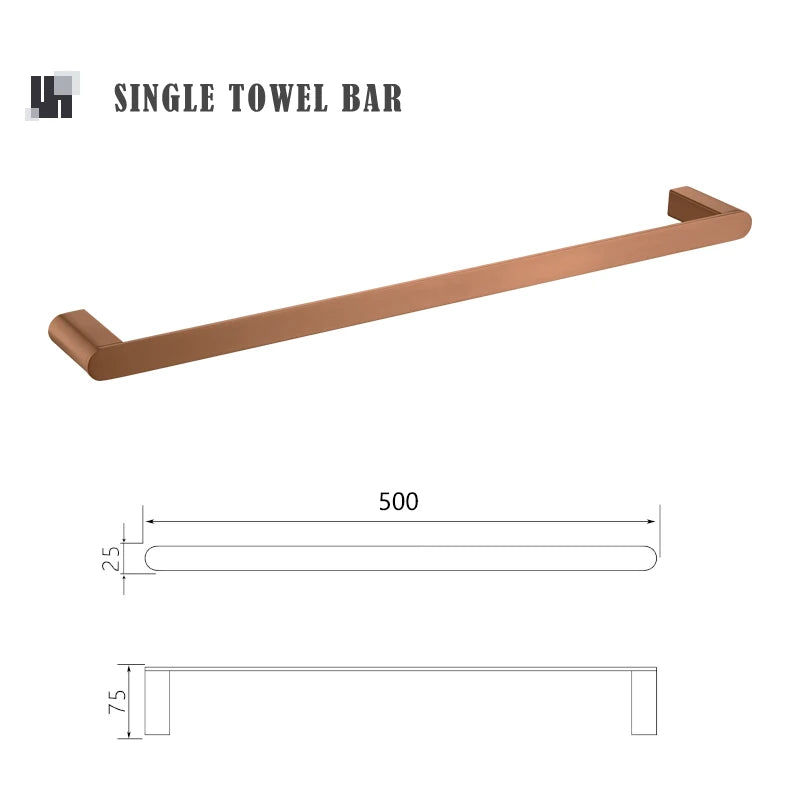 Brushed Rose Gold Toilet Paper Holder Towel Bar