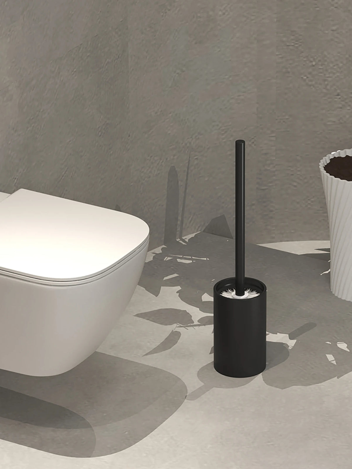 Bathroom Toilet Brush Holder Cleaning Plastic Floor Standing