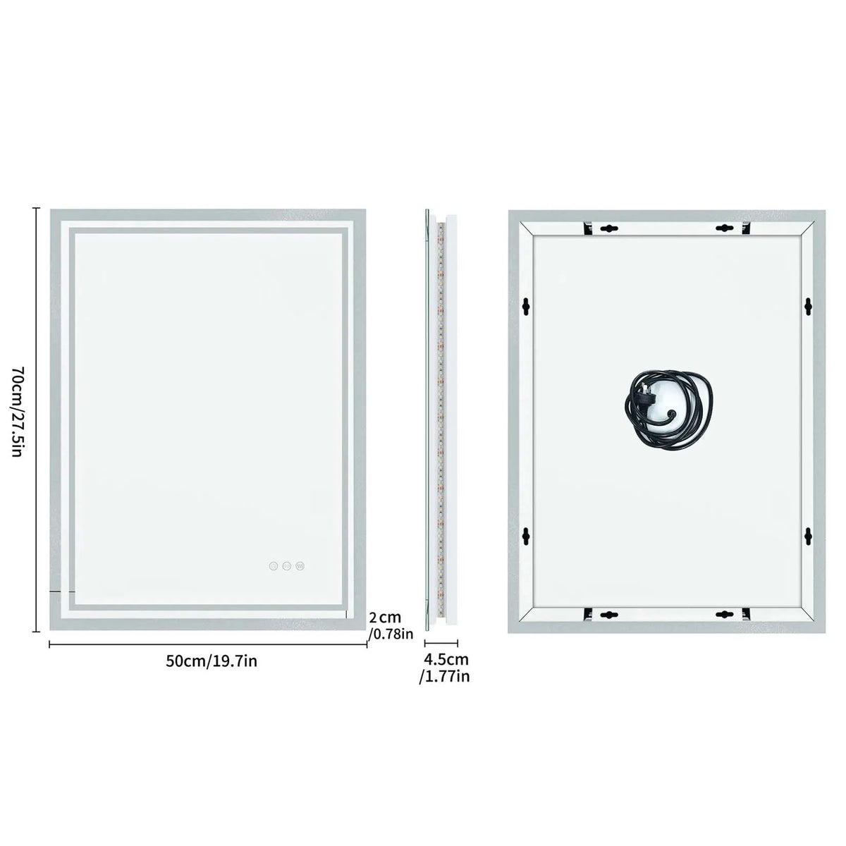 Led Light Bathroom Mirror Illuminated Wall Mounted Vanity