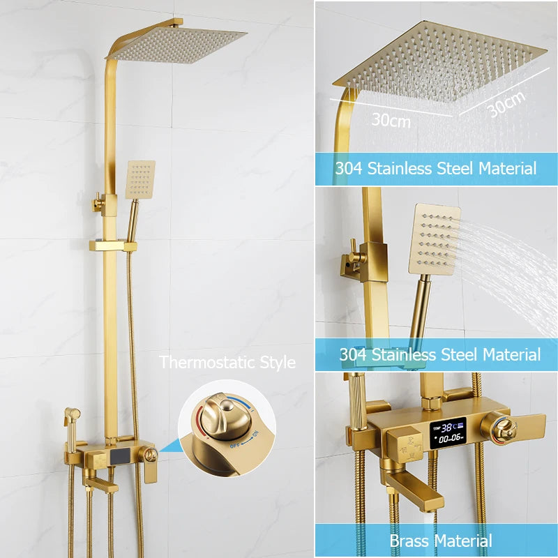 Oxg Shower Faucet Digital Display Bathroom Shower Rain