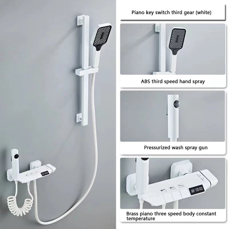 Modern Shower System Full Grey Way Piano Keys