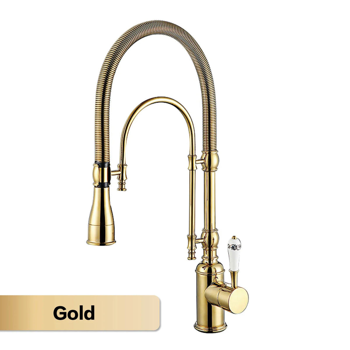 Aitana Luxury Golden Brass Faucet Retro Design Handle