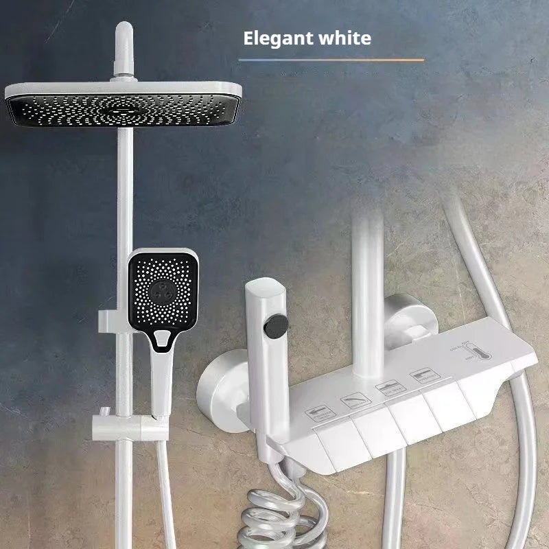Grey Shower System Bathroom Digital Led Rain Showers
