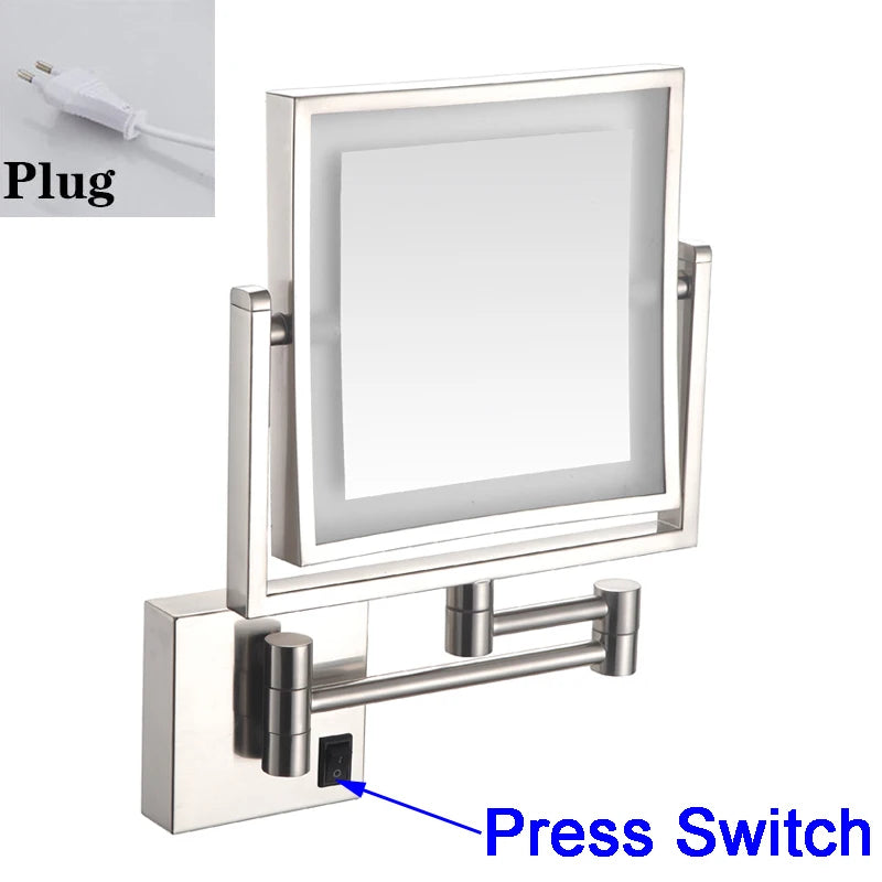 Led Bathroom Mirror 3x Magnifying Dual Arm Extendable