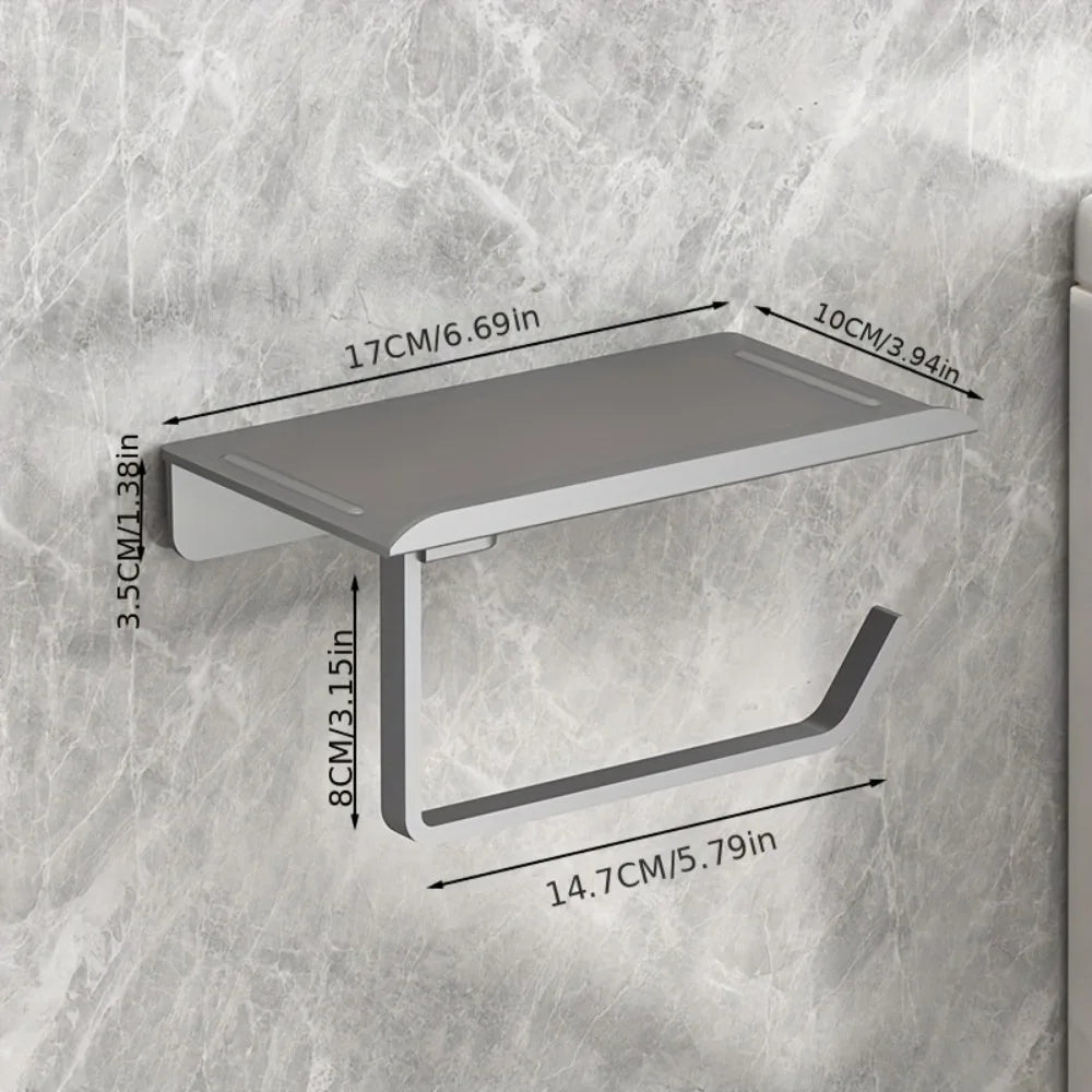 Wall Mounted Toilet Paper Holder No Drill Self