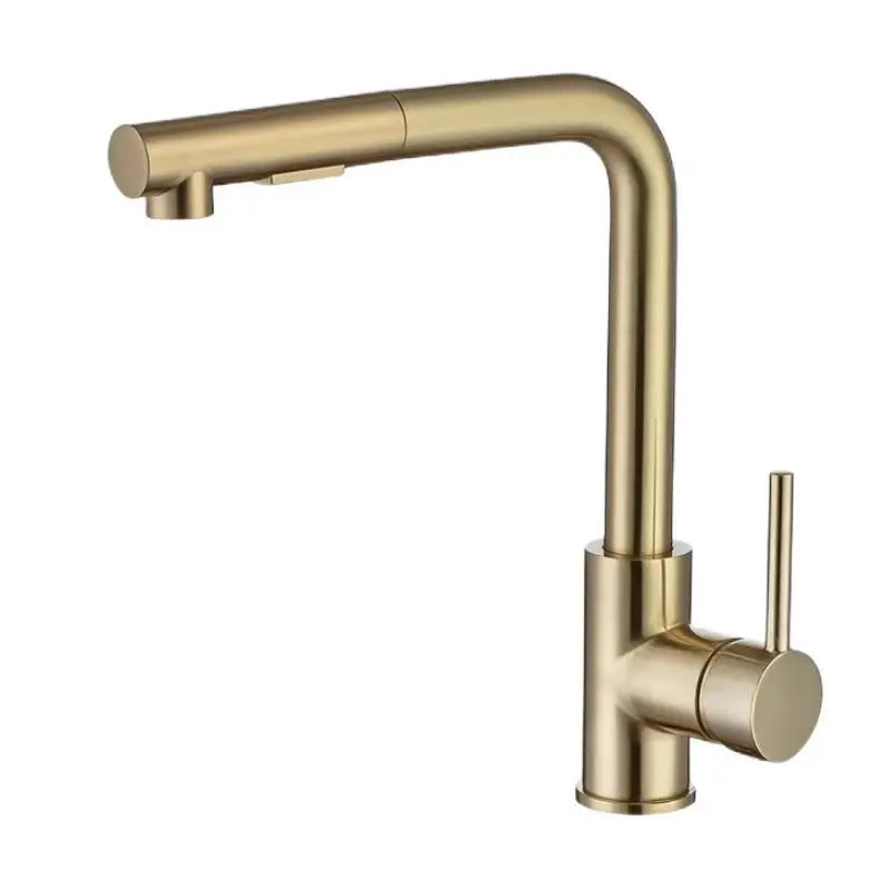 Brushed Gold Touch Sink Faucets Cold Pull Out