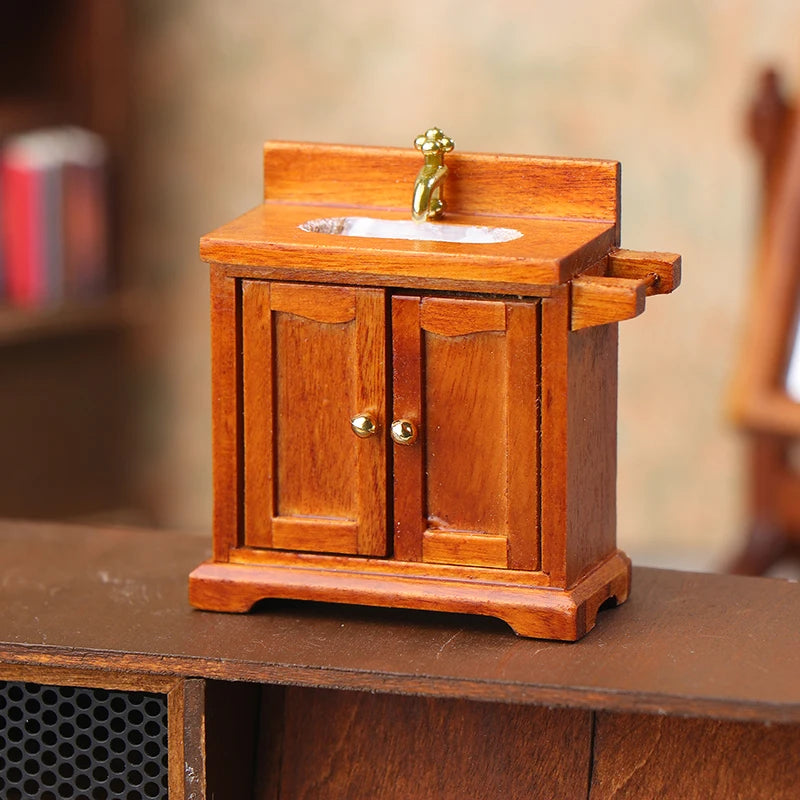 Realistic 1/12 Scale Dollhouse Simulation Wash Basin Toy