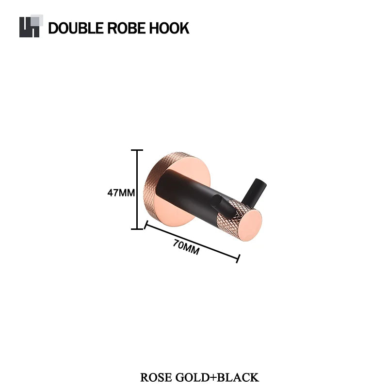 Rose Gold &Black Wall Mount Shelf Toilet Bath