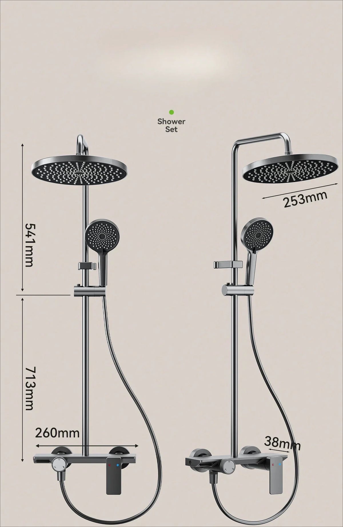 Grey Knob Type Three Ways Water Outlet Shower