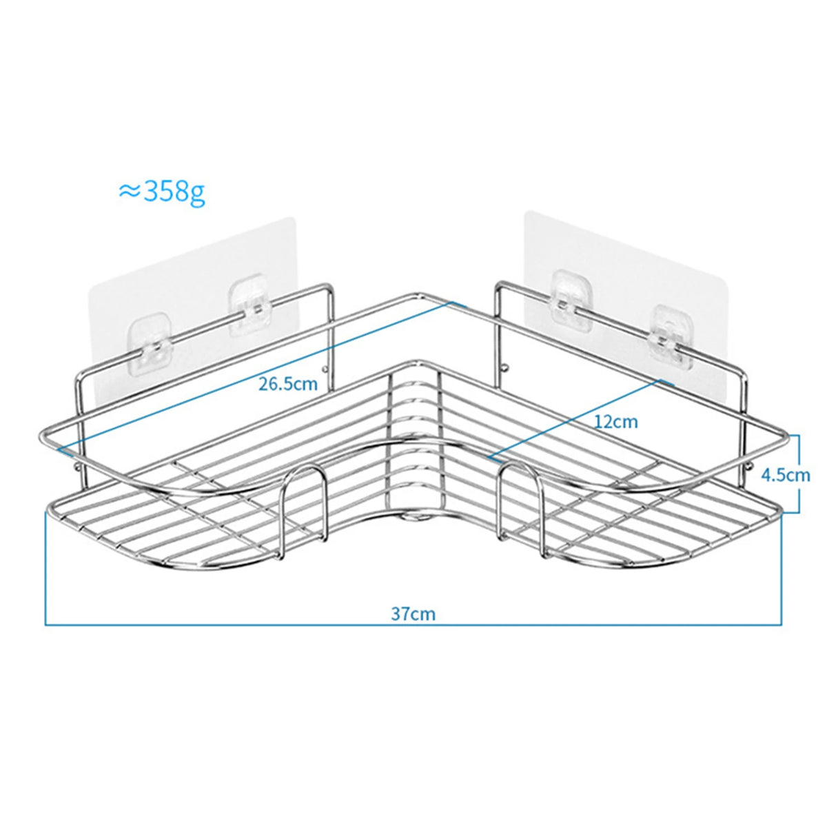Triangular Restroom Shower Rack Solid Shelf One Layer