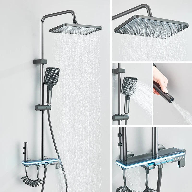Luxury Smart Led Bathroom Shower Faucet Functions Smart
