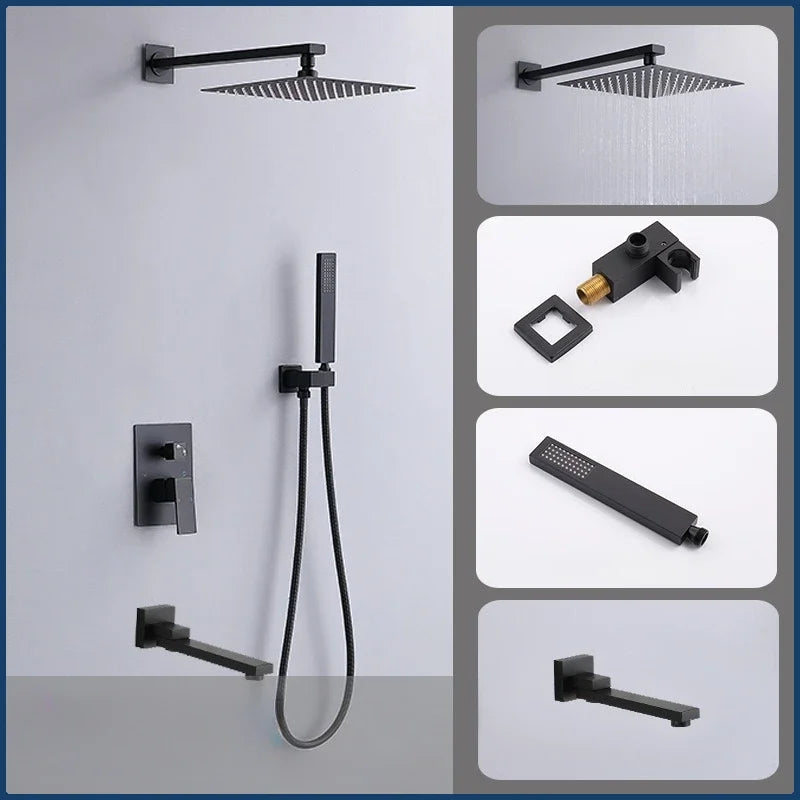 Concealed Shower System 2/3 Ways Water Outlet Hidden