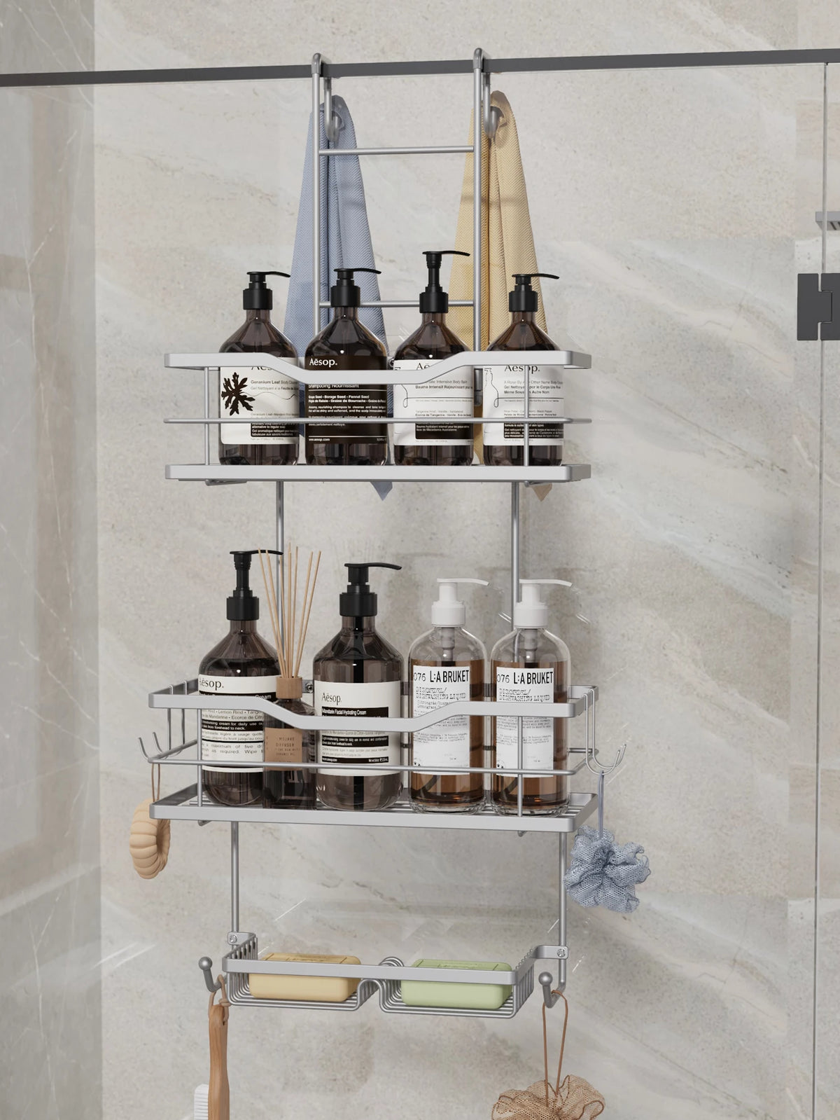 Tier Hanging Shower Caddy Large Capacity Hanging Shower