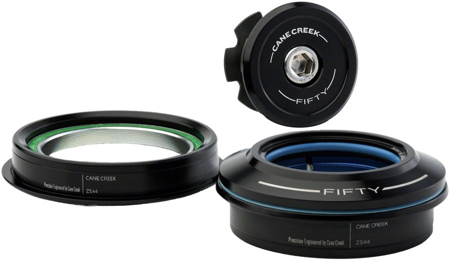 Cane Creek 50 Headset - ZS44/28.6/H8 Upper | ZS44/30/H8 Lower, Straight, Black 1