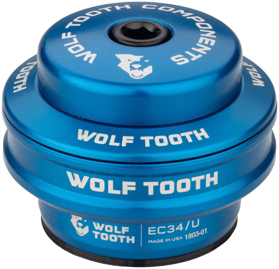 Wolf Tooth Components EC34/28.6 Upper Headset 16mm Stack Blue 1