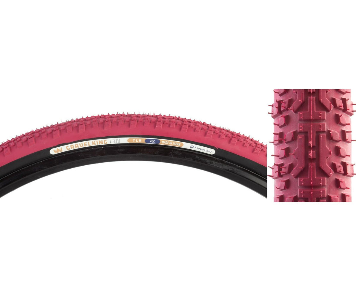 Panaracer GravelKing X1 TLR Tire 700x40c Tubeless Ready Folding Cranberry/Black 1