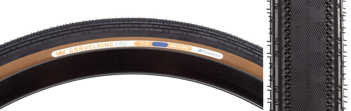 Panaracer GravelKing SS TLR Tire 700x30c Black/Brown, Folding, Tubeless Ready 1