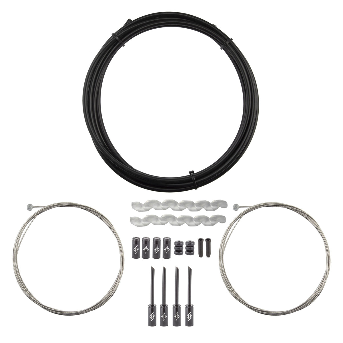 Origin-8 Slick Compressionless MTB Brake Cable/Housing Kit - Front & Rear Black 1