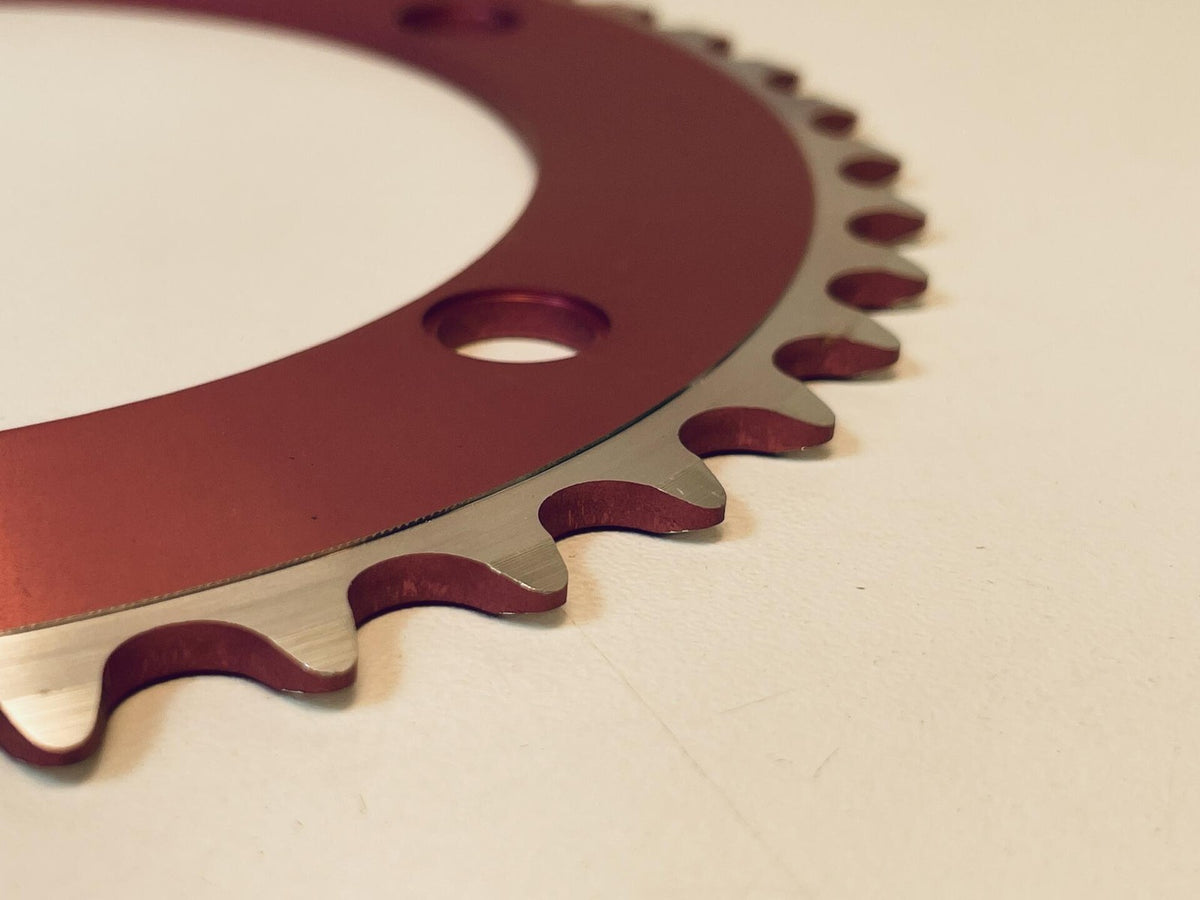 Unused Sugino Messenger 130BCD 42t Track Chainring 1/8" - PINK Anodized 3
