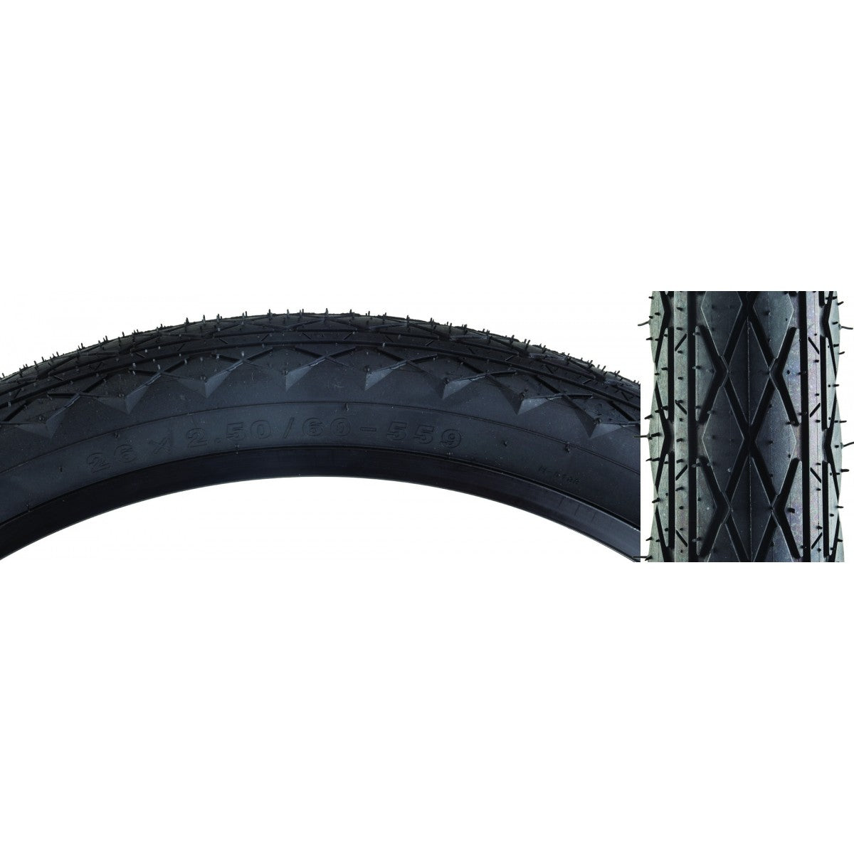 Pack of 2 Sunlite REvos 26x2.5 Clincher Wire TPI 65 Black/Black Reflective 2