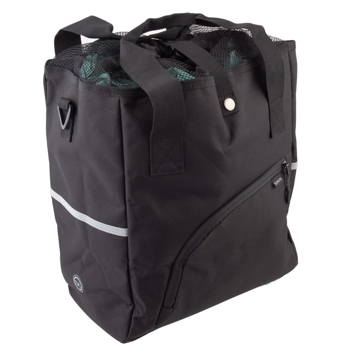 Sunlite Cycling Grocery Getter Hook-On Pannier Bag 1100 cu in. Black/Reflective 1