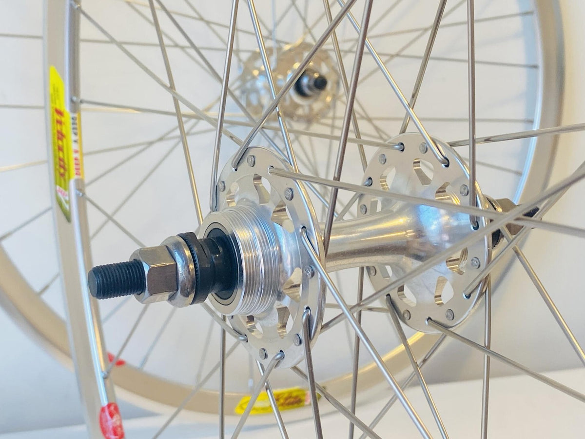 Velocity Pro Elite Deep-V 700c Tubular Track Wheelset Fix/Fix 32h 100/120 Silver 9