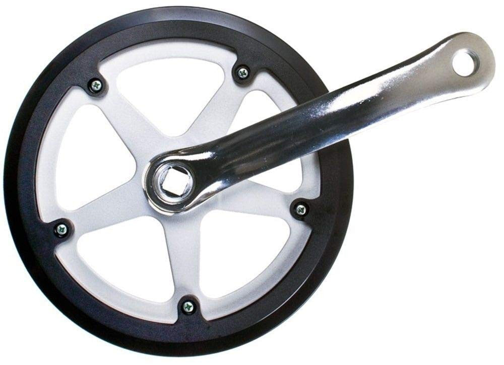 Sunlite Alloy Single Speed Crankset w/Double Chainguard, 170mm x 44t, 2