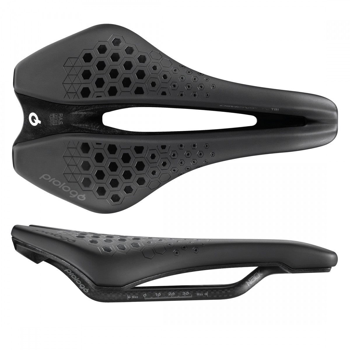 Prologo Dimension Tri Triathlon Saddle Grey/Black 143mm Width Nack Rails 1