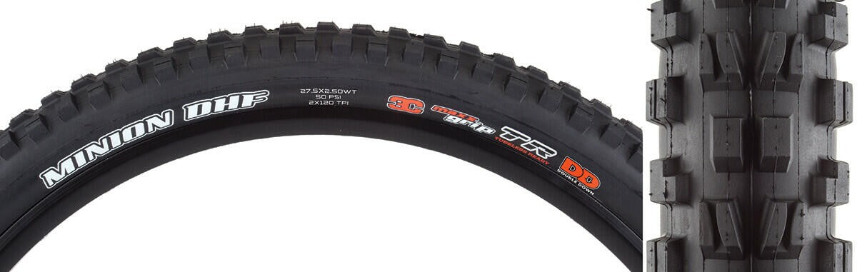 Maxxis Minion DHF Front 3C/TR/DD DHF Front 27.5x2.5 Bk Fold/120 3c/tr/dd/wt 1