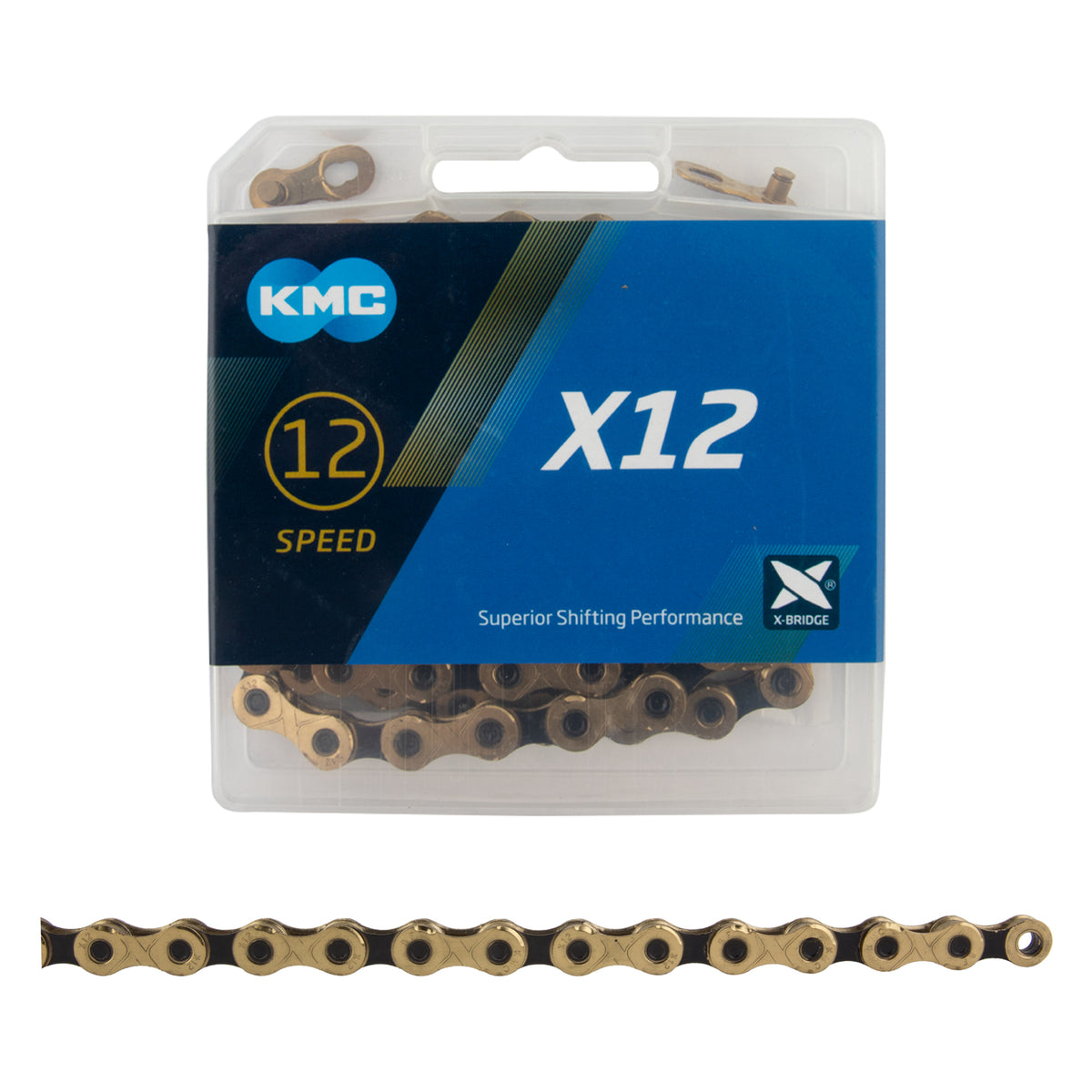 KMC X12 Chain - 12-Speed, 126 Links, Gold/Black 1