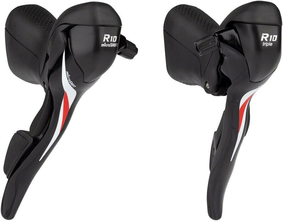 microSHIFT R10 Drop Bar Shift Lever Set 3 x 10 Speed Shimano Compatible Black 1