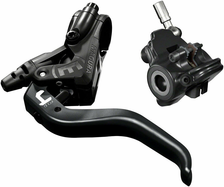 Magura MT4 Disc Brake and Lever - Front or Rear Hydraulic Flat Mount Black 1