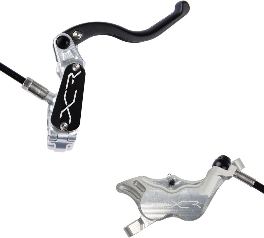 Hope XCR Pro E4 Disc Brake and Lever Set - Rear, Hydraulic, Post Mount, Silver 1