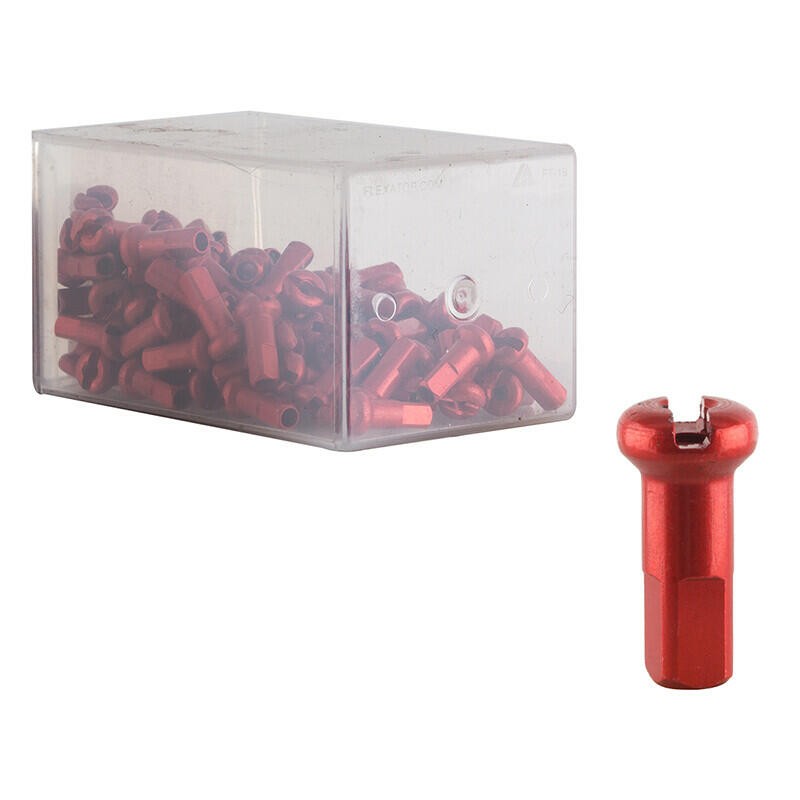 DT Swiss Alloy Spoke Nipples 2.0 x 12mm Red Box of 100 1