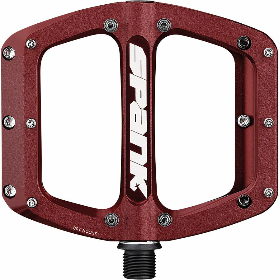 Spank Spoon 110 Pedals - Platform, Aluminum, 9/16", 110mm Wide, Red 3