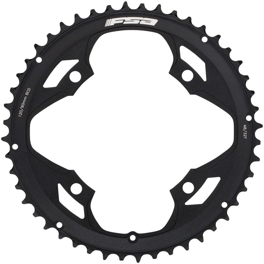 FSA Omega/Vero Pro Road Double Chainring - 48t, 120 BCD, Aluminum, N-11, Black 1