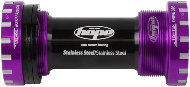 Hope BSA Threaded Bottom Bracket - 68/73mm, For 24mm Spindle, Stainless, Purple 1