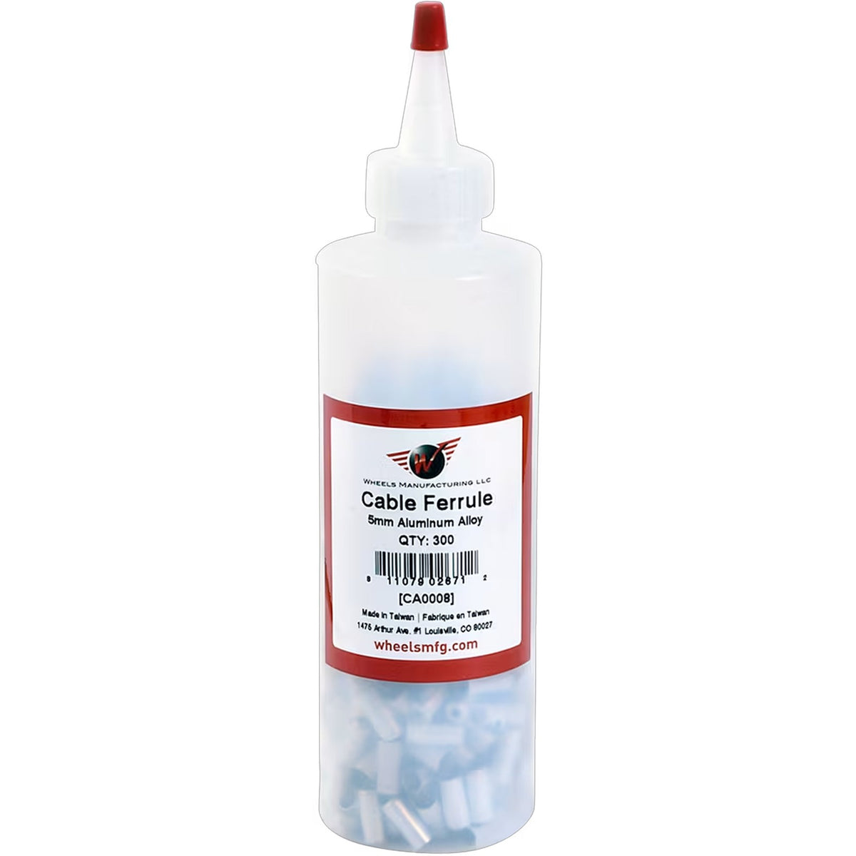 Wheels Manufacturing Alloy Cable Housing Ferrules 5mm Bottle of 300 1