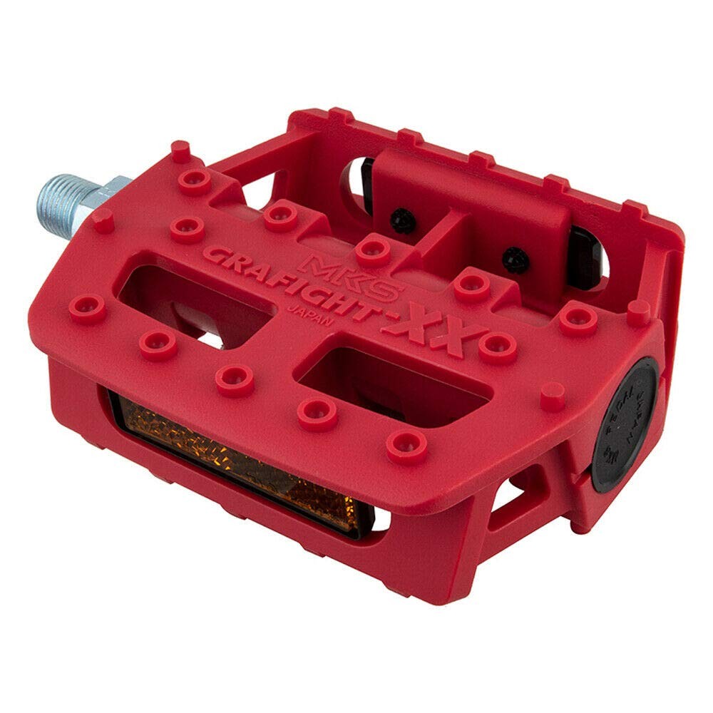 MKS Grafight-XX Platform Pedals, 9/16", Red 2