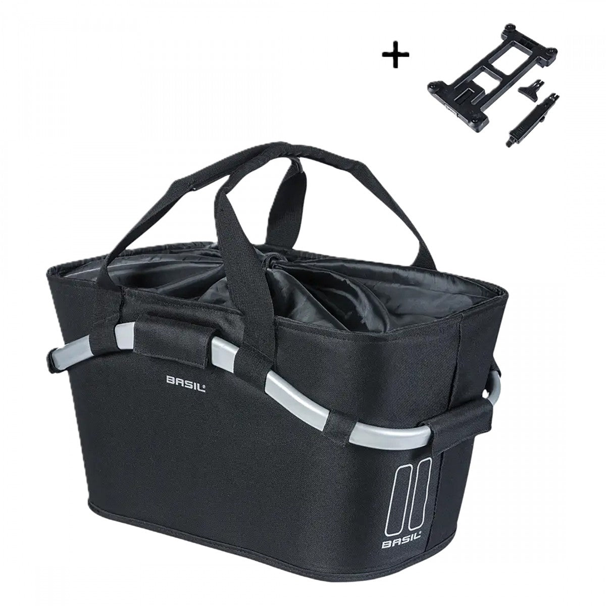 Basil Classic Carry All Basket 22L Black with Drawstring and MIK Adapter 1