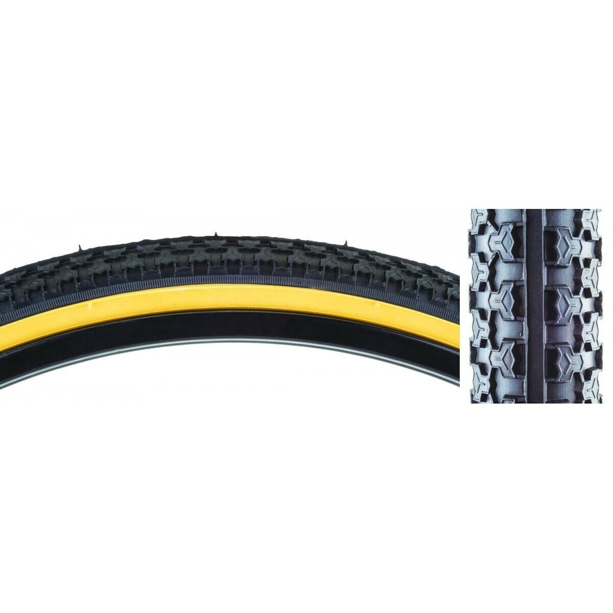 PAIR of Kenda K53 Raised Center MTB Tire 26x1.50" Black/Tan Gumwall 26" Street 2