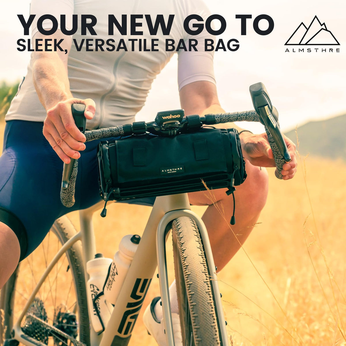 ALMSTHRE Signature XL Bar Bag – Midnight Black | Hard-Shell Bike Handlebar Bag 5