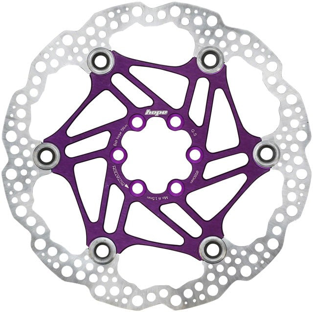 Hope Floating Disc Brake Rotor - 180mm, 6-Bolt, Purple 1