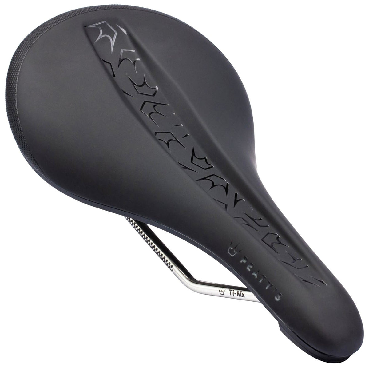 Peaty's Monarch Bike Saddle Black Titanium Rail Nylon Base 260x145mm 1
