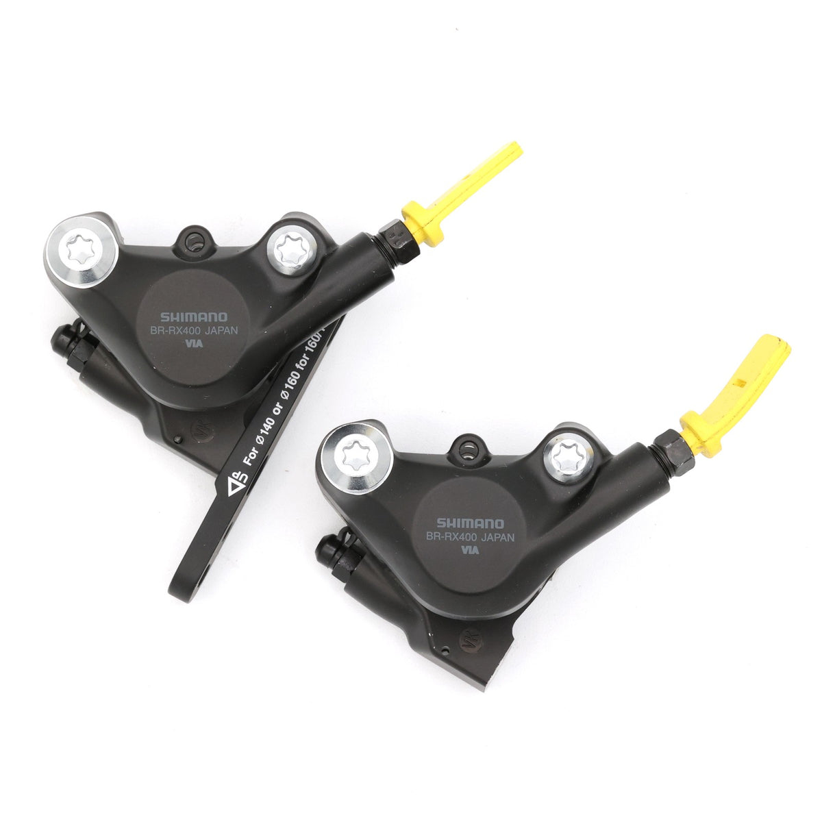Shimano GRX BR-RX400 Hydraulic Disc Brake Calipers Pair Flat Mount w/ Adapter 3