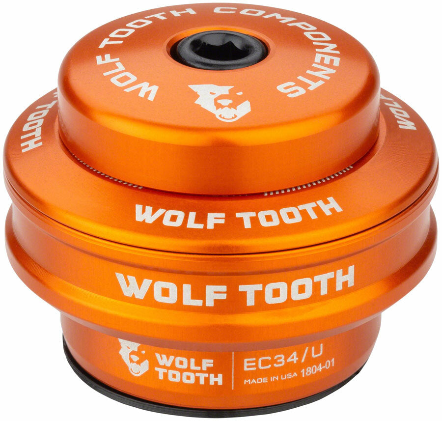 Wolf Tooth Components EC34/28.6 Upper Headset 16mm Stack Orange 1