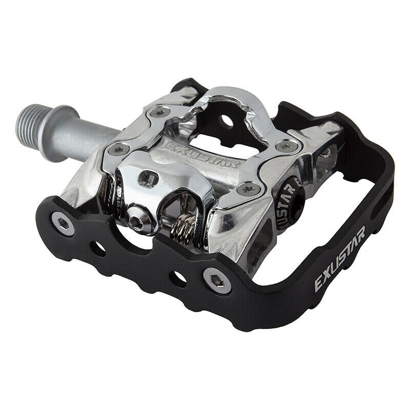 Exustar PM86 MTB Pedals Pedals Exustar Mtb Sgl Clpls Pm86 Bk/sl Spd 1