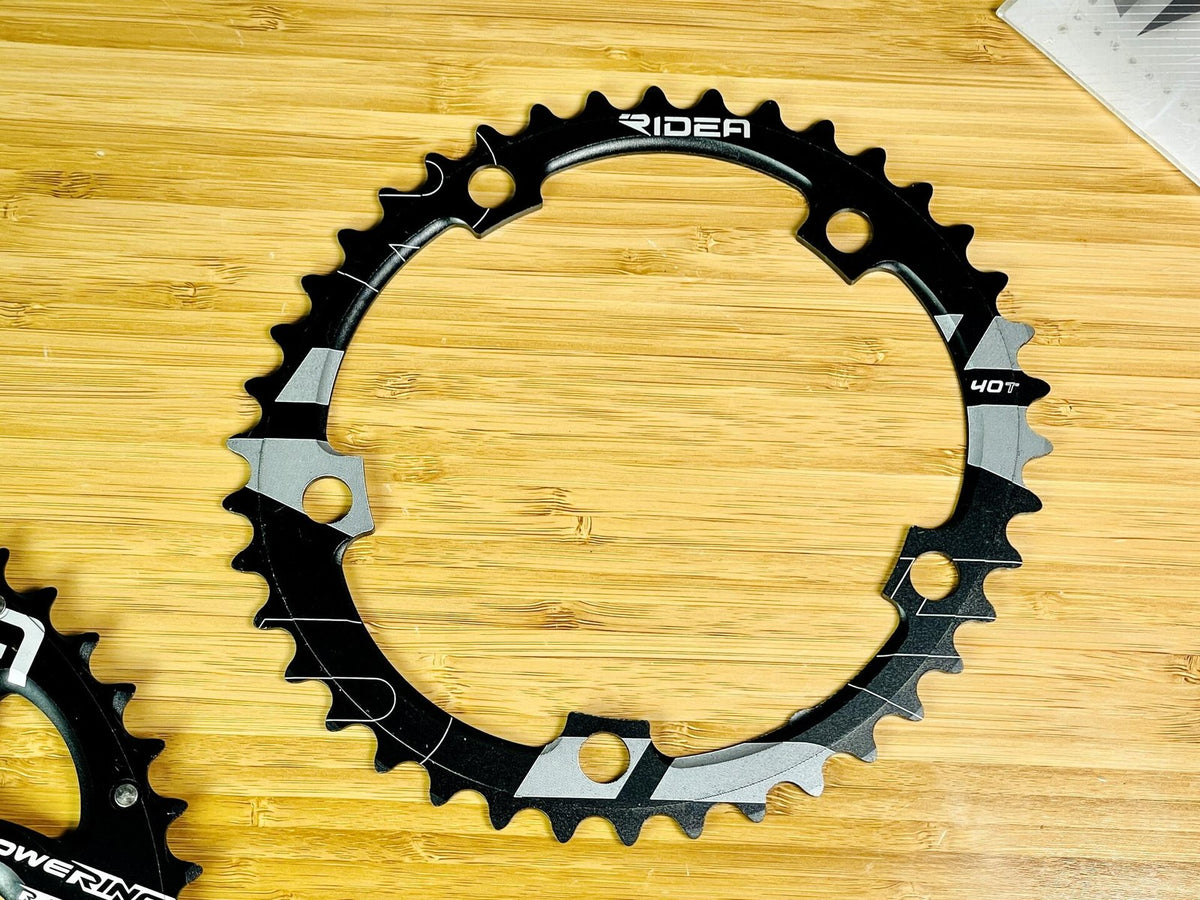 NOS RIDEA Power Ring Double Chainring Set 53/40t 130BCD 9-11s W2T LS 4